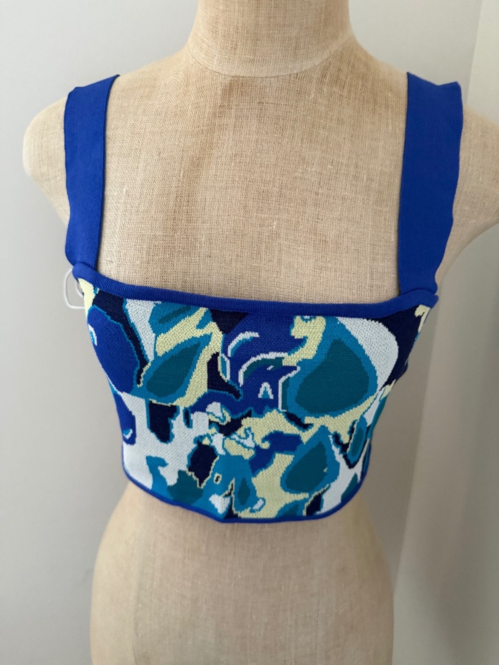 Staud Zola Leaf Print Crop Top Size Medium